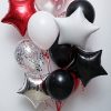 Набор фольгированных шаров звезда белые черные