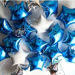 Набор воздушных фольгированных шаров с синим цветом