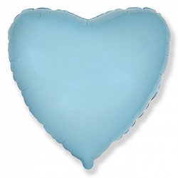 Шар фольгированный сердце цвета голубой