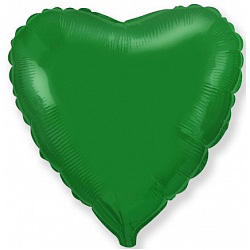 Шар фольгированный сердце цвета зеленый