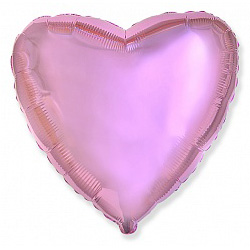 Шар фольгированный сердце цвета светло розовый