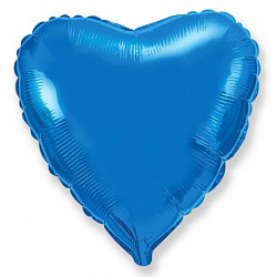 Шар фольгированный сердце цвета синий