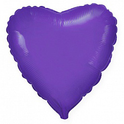 Шар фольгированный сердце цвета фиолетовый