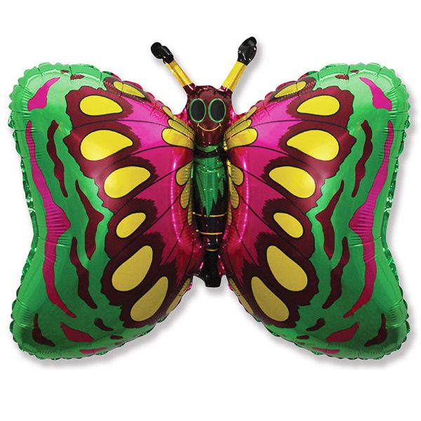 Фольгированный-шар-бабочка-зеленый