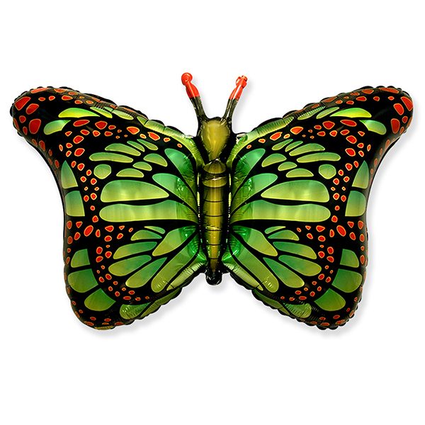 Фольгированный-шар-бабочка-монарх-зеленый