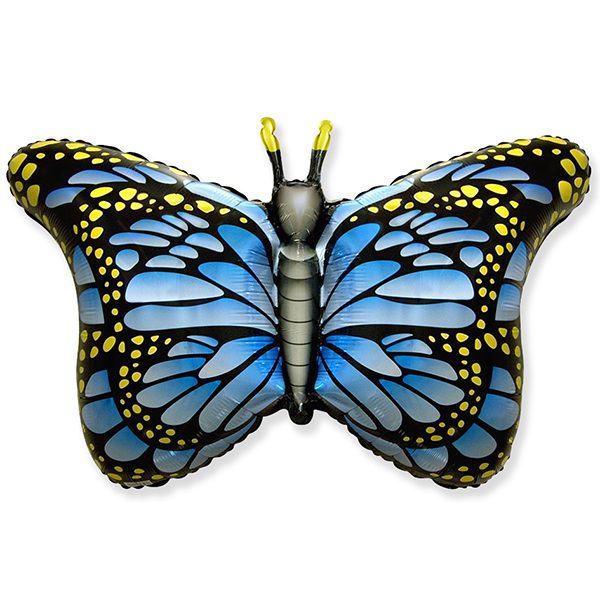 Фольгированный-шар-бабочка-монарх-синий