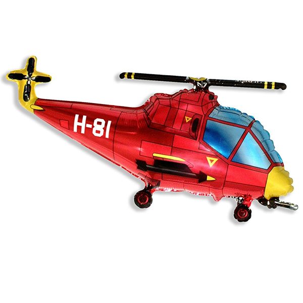 Фольгированный-шар-вертолет-красный