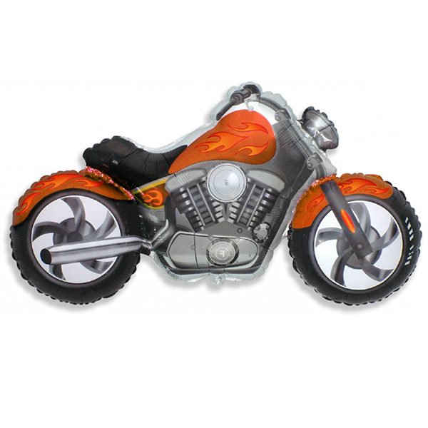 Фольгированный-шар-мотоцикл-оранжевый