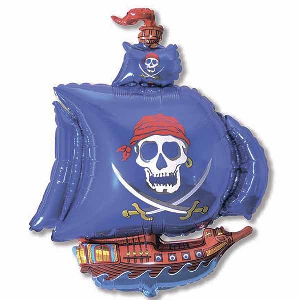 Фольгированный-шар-пиратский-корабль-синий