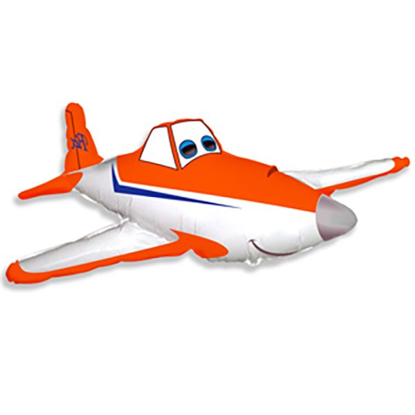 Фольгированный-шар-самолет-гоночный-оранжевый