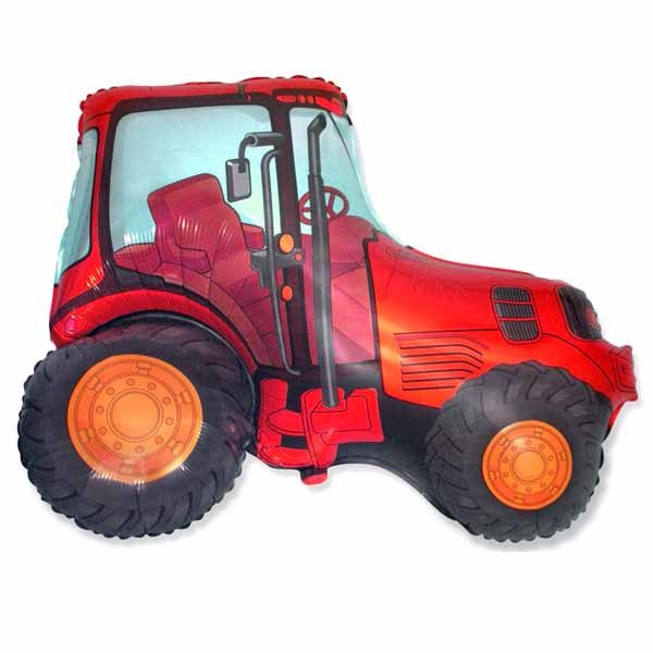 Фольгированный-шар-трактор-красный