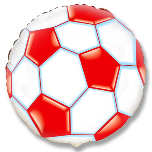 Фольгированный-шар-футбольный-мяч-красный
