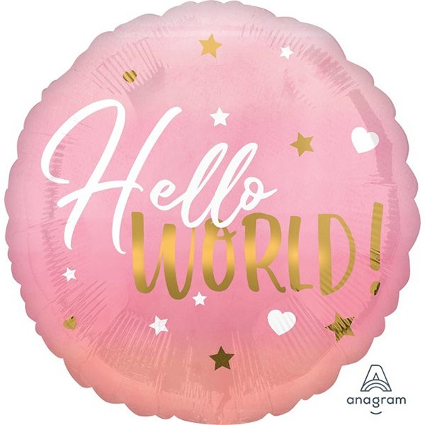 Фольгированный-шар-привет-мир-розовый